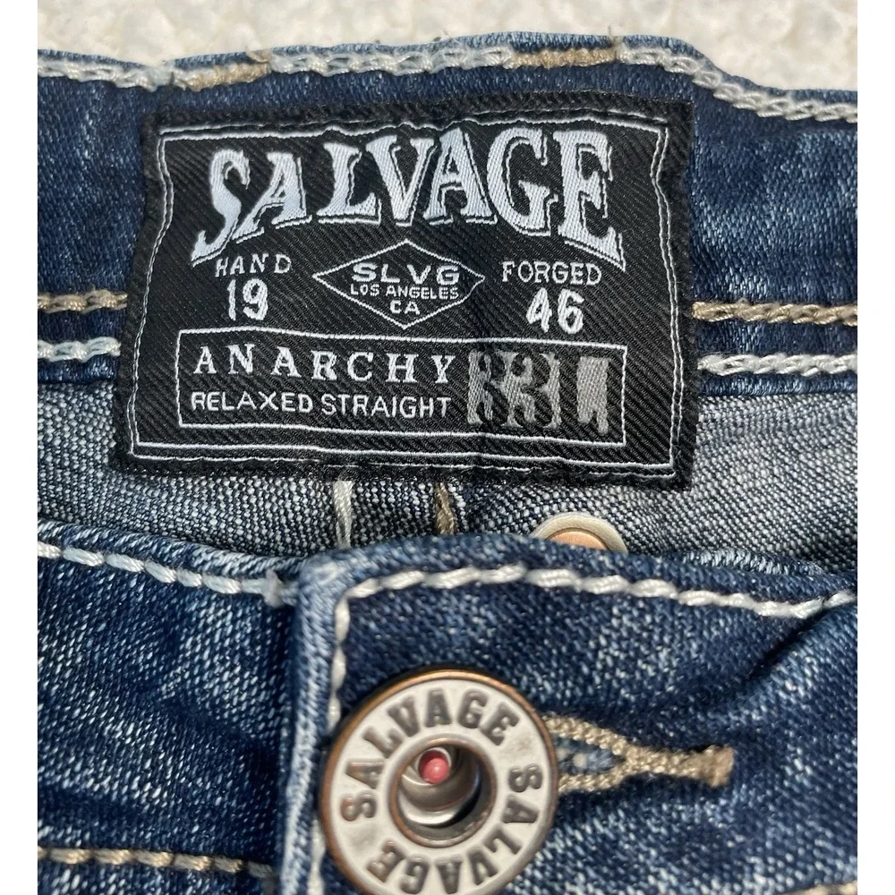 Buckle Salvage Anarchy Straight 33L X 33 Regular Fit Denim Jeans Mens  Moto